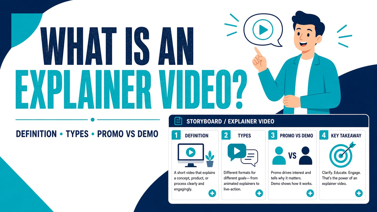 What is an explainer video — definition, types, promo vs demo